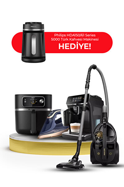 Philips Philip Premium Çeyiz Seti (DST8050/EP2231/HD9880/XB9125) HDA150/61 Türk Kahvesi Makinesi Hediye