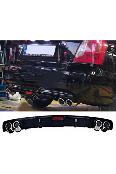 MKG Otomotiv Hyundai Accent Era Siyah Difüzör 4 Krom Egzoz Görünümlü Difizör Arka Ek Body Kit 2006 - 2009