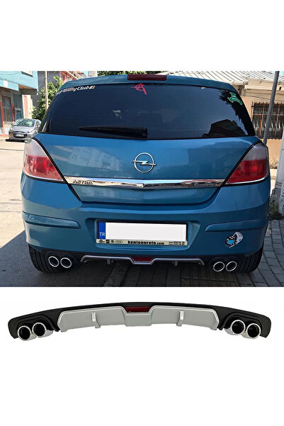 MKG Otomotiv Opel Astra H Uyumlu Gri Difüzör 4 Krom Egzoz Görünümlü Difizör A...