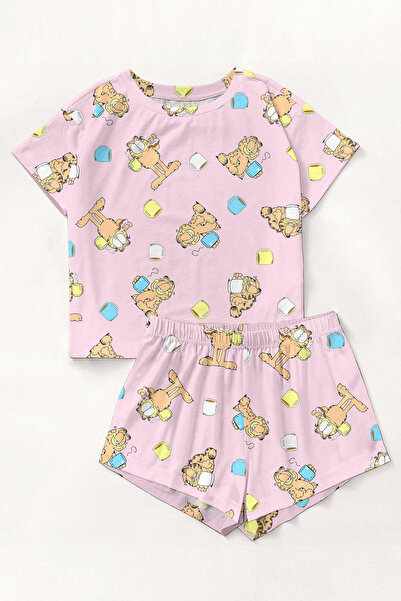 PEMBİŞ HOMEWEAR Kısa Kollu Şort Pijama Takımı Garfield Supersoft Basic Süprem