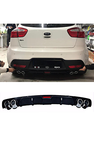 MKG Otomotiv Kia Rio Siyah Difüzör 4 Krom Egzoz Görünümlü Difizör Arka Ek Bod...