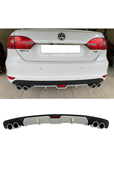 MKG Otomotiv Vw Jetta Mk6 Uyumlu Gri Difüzör 4 Krom Egzoz Görünümlü Difizör A...