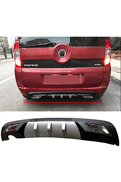 MKG Otomotiv Fiat Fiorino  Uyumlu Difüzör Difizör Gri + Kare Egzoz Görünüm C Tip