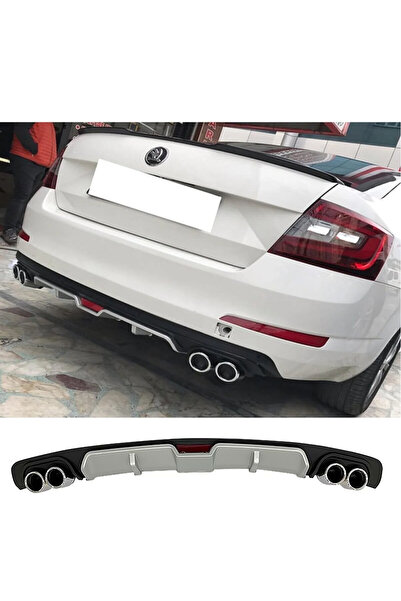 MKG Otomotiv Skoda Octavia Gri Difüzör 4 Krom Egzoz Görünümlü Difizör Arka Ek...