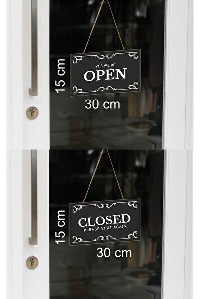 Eser Reklam Açık Kapalı Çift Yön Kapı Tabelası Ingilizce
