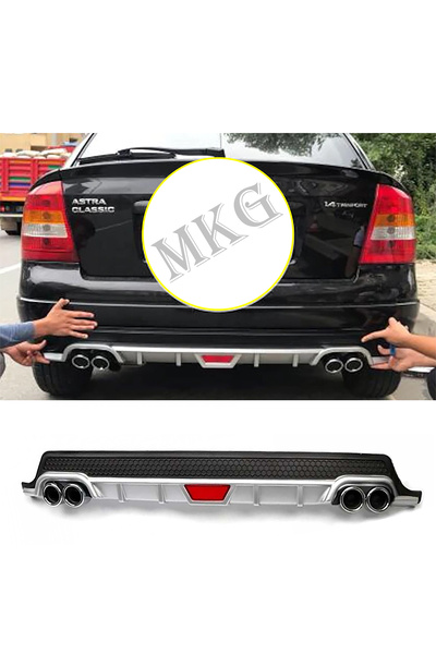 MKG Otomotiv Opel Astra G Uyumlu Gri Difüzör Difizör Yuvarlak Egzoz Görünüm K...