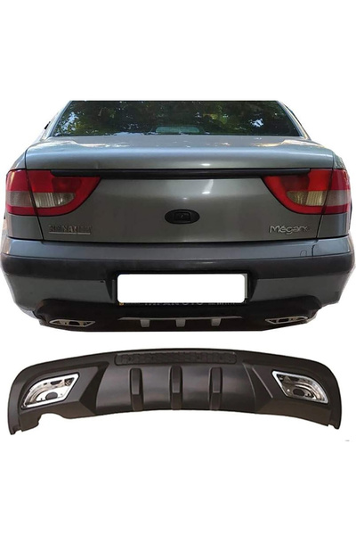 MKG Otomotiv Renault Megane 1 Uyumlu Difüzör Difizör Siyah + Kare Egzoz Görün...