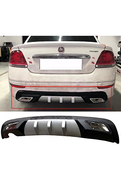 MKG Otomotiv Fiat Linea Difüzör Difizör Gri + Kare Egzoz Görünüm C Tip
