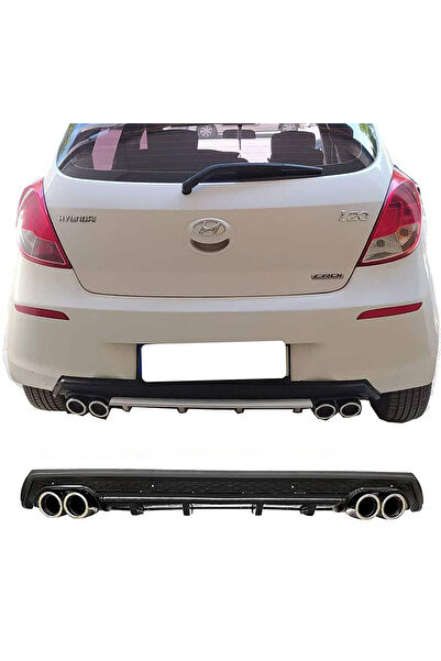 MKG Otomotiv Hyundai i20  Uyumlu Siyah Difüzör Çiftli Yuvarlak Egzoz Görünüml...
