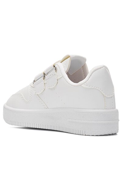 İmerShoes Bílé tenisky – lehké a pohodlné dětské sportovní boty se suchým zipem a dvojitými proužky Zl001