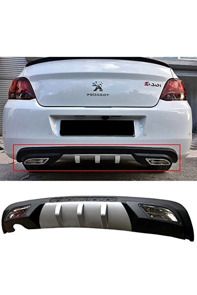 MKG Otomotiv Peugeot 301 Uyumlu Difüzör Difizör Gri + Kare Egzoz Görünüm C Tip