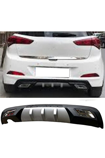 MKG Otomotiv Hyundai i20 Uyumlu  Difüzör Difizör Gri + Kare Egzoz Görünüm C Tip