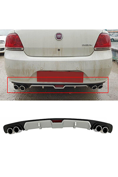 MKG Otomotiv Fiat Linea Gri Difüzör 4 Krom Egzoz Görünümlü Difizör Arka Ek Body Kit