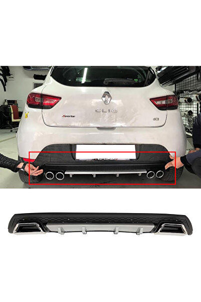MKG Otomotiv Renault Clio Mk4 Gri Difüzör Çiftli Kare Egzoz Görünümlü D Tip D...