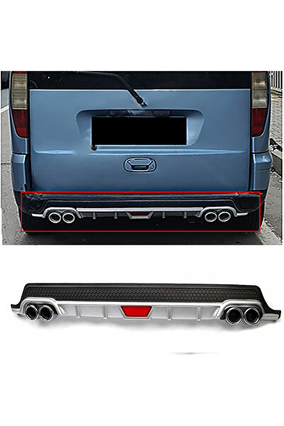 MKG Otomotiv Fiat Doblo Gri Difüzör Difizör Yuvarlak Egzoz Görünüm Kulaklı Ti...