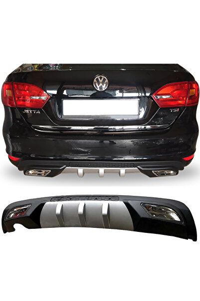 MKG Otomotiv Vw Jetta Mk6 Uyumlu  Difüzör Difizör Gri + Kare Egzoz Görünüm C ...