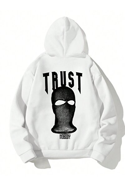 MOONBULL Ανδρικό φούτερ με στάμπα με κουκούλα Trust Nobody Back