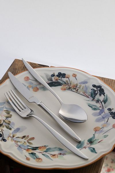 Aryıldız Ar Yıldız 18 Piece Elegant Steel Spoon Knife Set