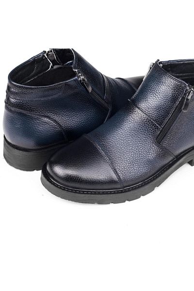 Ducavelli Liverpool Genuine Leather Non-Slip Sole Zippered Chelsea Daily Boots Navy Blue