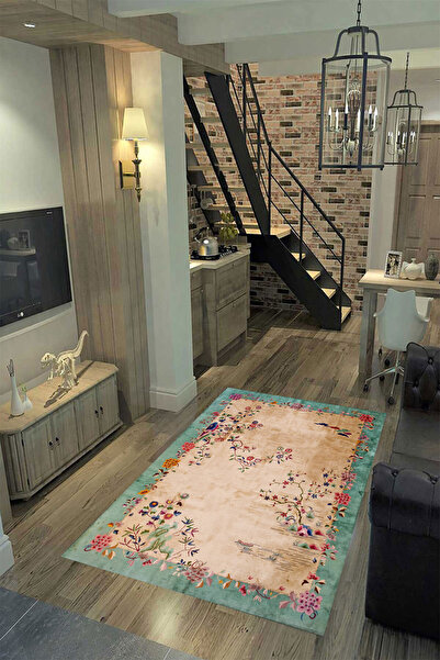 VolgsHome Dijital Baskı Yıkanabilir Kaymaz Taban Dekoratif Salon Mutfak Halıs...