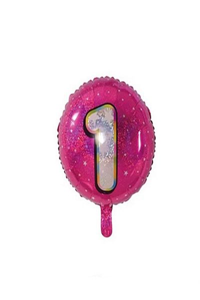 Kazanabil PINK COLORED ROUND FOIL BALLON FIGURES 45CM 1 FIGURES