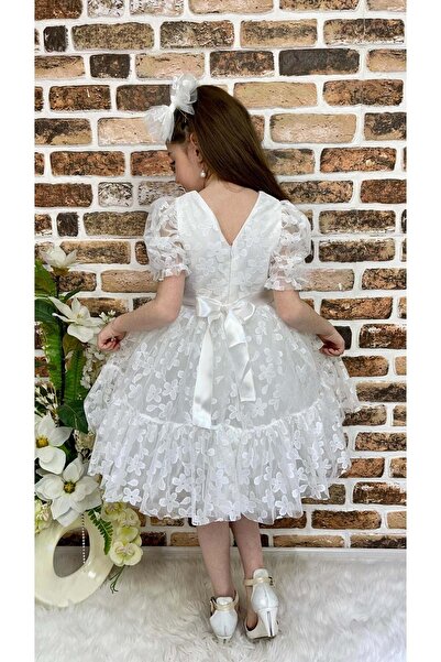 Mnk Daisy Lace Girl's Dress White