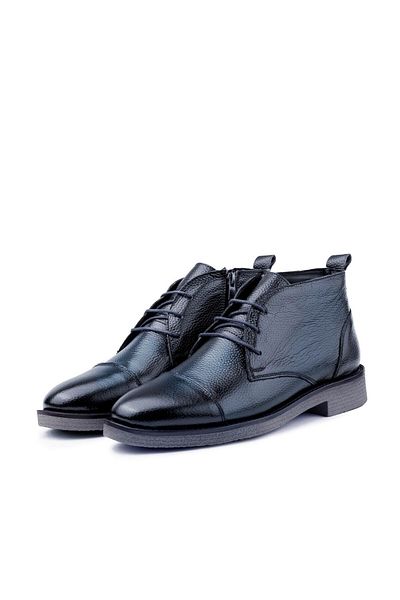 Ducavelli Birmingham Echtleder-Schnürstiefel mit Reißverschluss und rutschfester Sohle, Marineblau