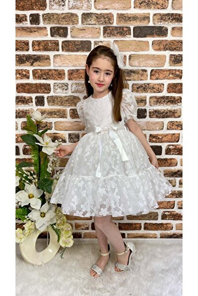 Mnk Daisy Lace Girl's Dress White