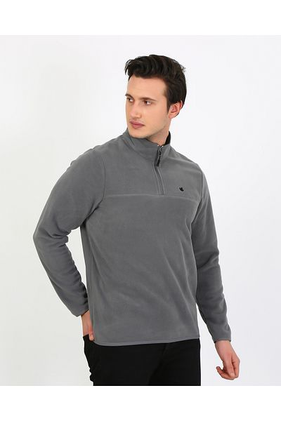 UOMOPARK 6001 Regular Fit Anti-Pilling Anti-Pilling Bato Collar Winter ανδρικό φλις