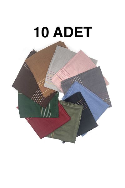 nazipek Set de 10 eșarfe cu dungi brodate din bumbac 100x100cm pentru scris cadou de distribuire cu ridicata