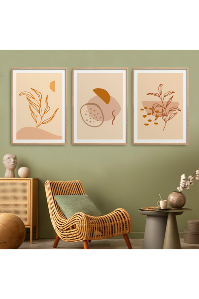 HOMEPACK Σετ ζωγραφικής με κορνίζα 3 τεμαχίων Flower Art Poster HPN172