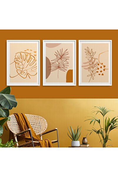 HOMEPACK Set de pictură înrămată din 3 piese Pictură cu poster cu flori HPN170