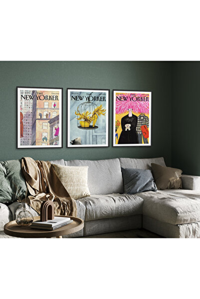 HOMEPACK 3 Parça Çerçeveli Tablo Seti New Yorker Seri Poster Tablo HPN162