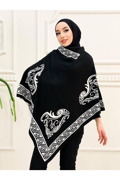 Kayaka triko women's patterned triangle poncho