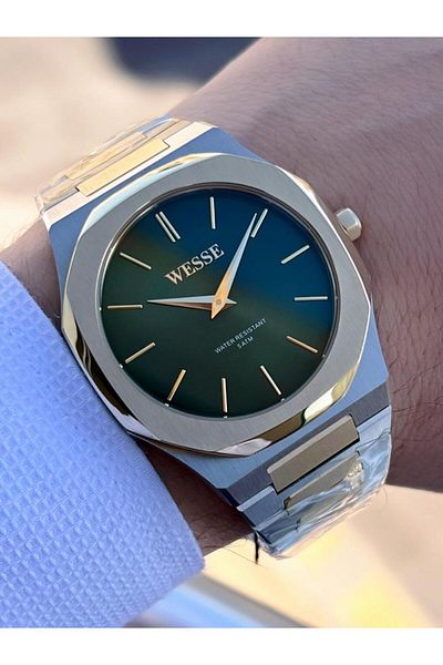 Wesse EWWG402604 Wesse New Season Steel Band Non-tarnish Color Non-throw Classic Sports 5 Atm Men's Wristwatch