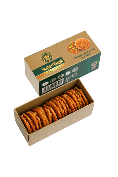 ALSULTAN SWEETS 12li Kutu Al Sultan Sweets Barazek Susamlı Fıstıklı Kurabiye 80gr X 12 Kutu