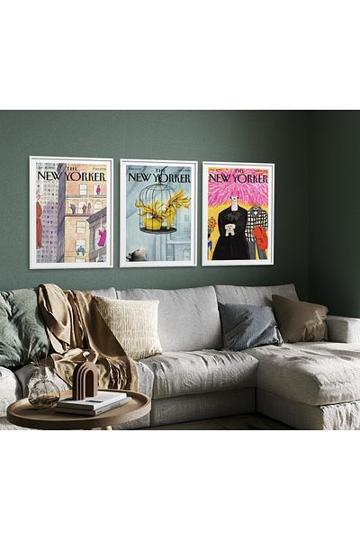 HOMEPACK Set de pictură înrămată din 3 piese Pictură poster din seria New Yorker HPN162