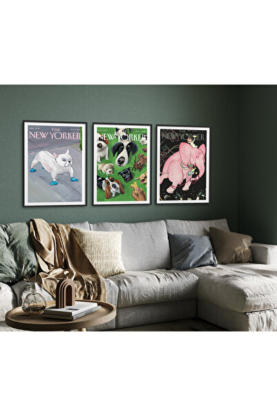 HOMEPACK 3 Piece Framed Painting Set New Yorker Serial Poster Painting Hpn167