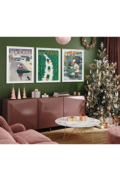 HOMEPACK 3 Piece Framed Painting Set New Yorker Serial Poster Painting Hpn165