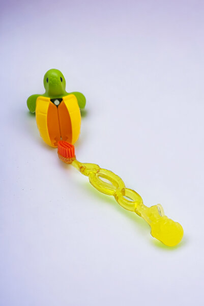 R.O.C.S. ROCS (YELLOW) Kids 3-7 Years Old Toothbrush and Flipper Hygienic Storage Container Set - TURTLE Figured