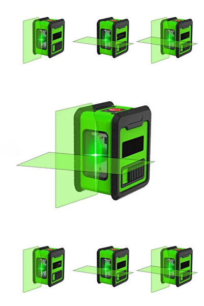 MOONSHOP Mini Boy Kırmızı 2 Köşe Pilli Dikey Ve Yatay Işık Lazer Çizgi Hizala...