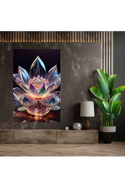 Şehzat Özel Tasarım Lotus Çiçeği HD Kalite Kanvas Tablo /002-e