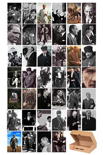 Anime Marketi Atatürk Görselleri Duvar Poster Seti - Karışık Manga Poster Seti - 40 Adet Poster - Yapışkanlı Kalit