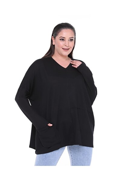 Esina Hanorac oversize, cu decolteu în V, din țesătură de cristal