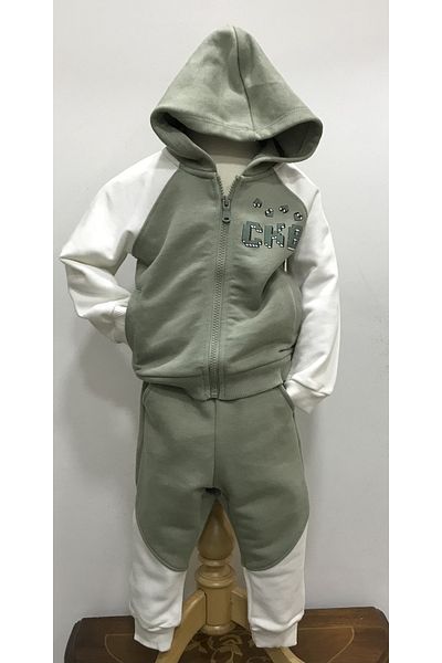 Çikoby Baby Boy Khaki Zippered Tracksuit