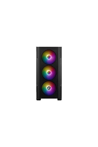MSI Mag Forge M100r Temperlı Cam 3x120mm 1x120mm Argb Fan Psu Yok Gamıng Siyah Kasa