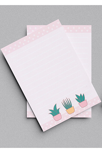 Grdall 2 Adet - A6 Ebatta Üstten Tutkallı Not - Tutkallı Bloknot - Desenli No...