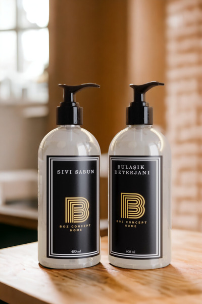 boz concept home Metal Standlı Sıvı Sabunluk Ve bulaşık deterjanlık Plastik 4...