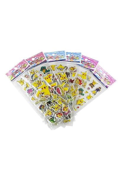 Kumik Pokemon Characters 3 sets of embossed stickers