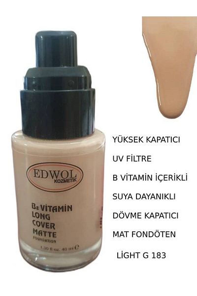 EDWOL كريم أساس Ultra Cover Kong Cover Matte Foundation Light G183 عالي التغطية 40 مل